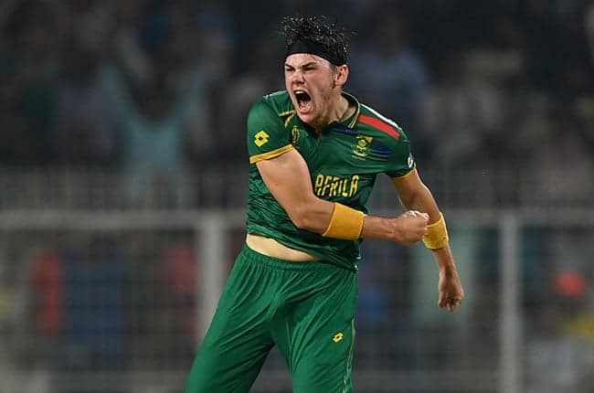 Top Stories Tamfitronics South African snappy bowler Gerald Coetzee. (Gareth Copley/Getty Pictures)