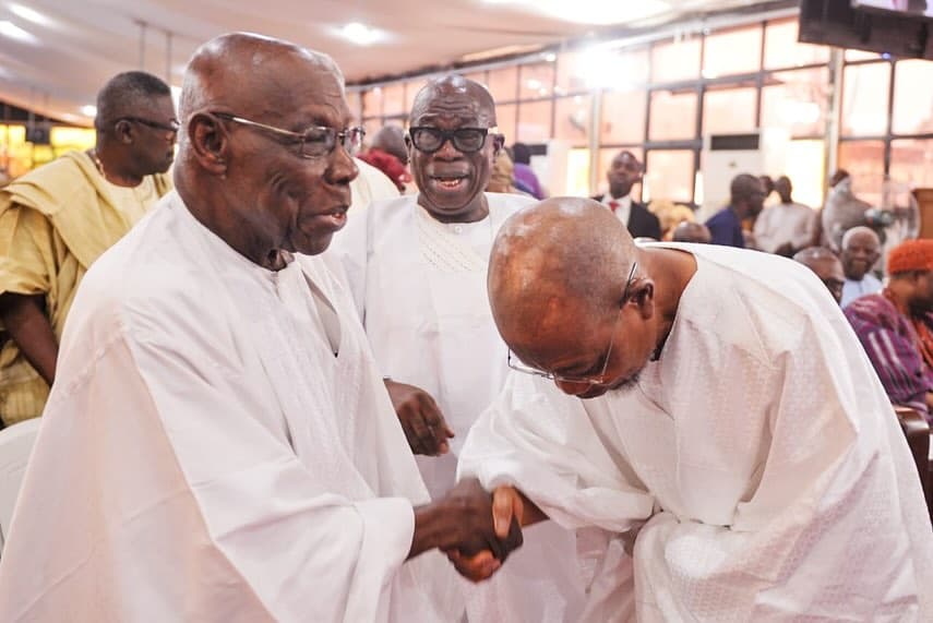 Photos: Away From Osun Politics, Aregbesola Shares What He Did At Marriage ceremony Of Mimiko’s Son