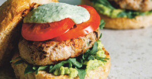 Barbecued Chicken Burgers with Basil Aioli