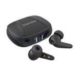 air focus anc matte black active noise cancelling earbuds (in ear wireless headphones)