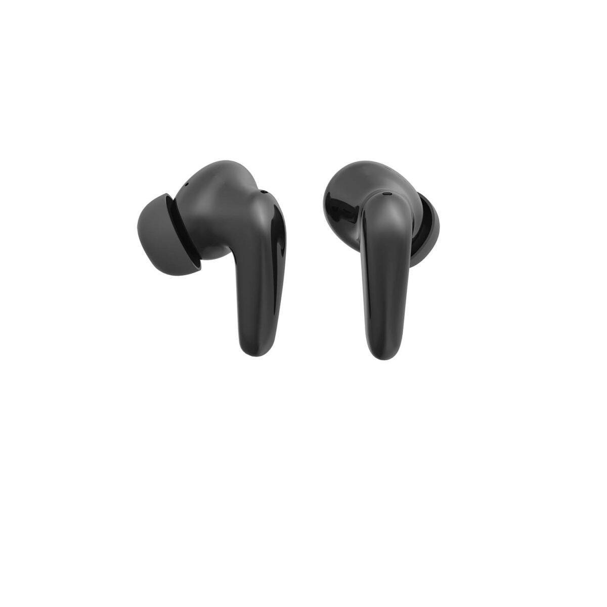 air focus anc matte black active noise cancelling earbuds (in ear wireless headphones)