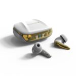 air focus anc pearl white and gold active noise cancelling earbuds (in ear wireless headphones)