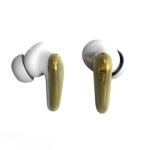 air focus anc pearl white and gold active noise cancelling earbuds (in ear wireless headphones)