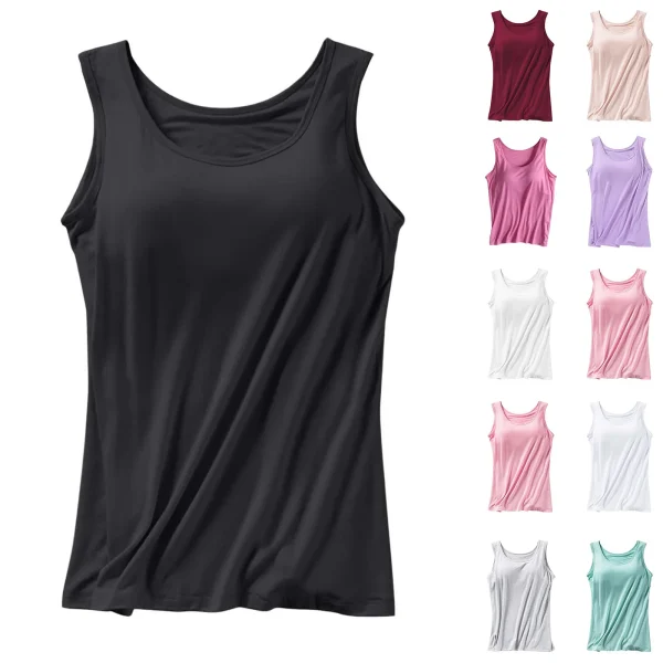 Kf S40ec38d409104b1b8d4ef9f47bb8db10u New Women S Fashion With Padded Tank Top Without Steel Ring Bra Cups One Piece Underwear