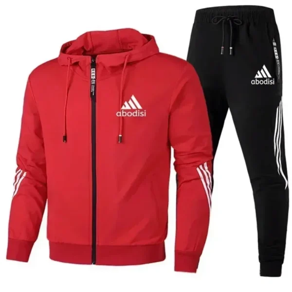 Kf S4271228cd2ed4a07996485257a6c6a1cd Men S Sets Jacket Casual Sportswear Suit Men S Hoodie And Trousers Two Piece Zippered Hooded