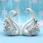 Kf S7654a3197cf247e59fd7386c8e2bee39d 1 Pair Romantic Crown Swan Cake Topper Flamingo Cake Dessert Baking Decor Ornament Birthday Wedding Cake