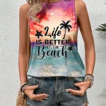 Kf S7fba8722681d4370a64f6d60590999a1z 2024 New Hawaiian Fashion Women S Tank Top Summer Daily Casual Women S O Neck Tank