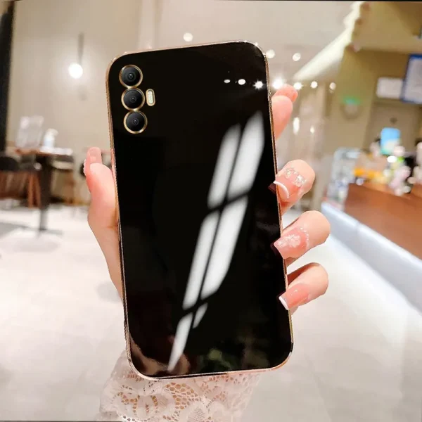 Kf S8af864e6127d4cb887c399c2034d649bf Shockproof Case For Tecno Spark 8 Pro Kg8 Plating Silicone Tpu Bumper Soft Back Cover Phone
