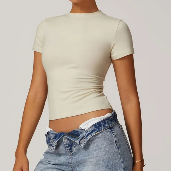 Kf S8f9213fb20f74820afb3e62d588b948fy Women Clothes Yoga Top Sport T Shirts Fitness Workout Short Sleeve Yoga Shirt Gym Top Push