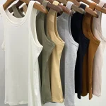 Kf S9f7ef2a587bd4bc8abbbf1f9e5ecf9ca6 2024 Four Seasons Eleven Color Human Simple Solid Color Nordic Niche Tt Tank Top