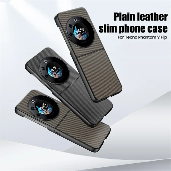 Kf Sb004625851574215b124d15a7f57df70c Solid Color Carbon Fiber Pattern Anti Fall Ultra Thin Leather Case For Tecno Phantom V Flip