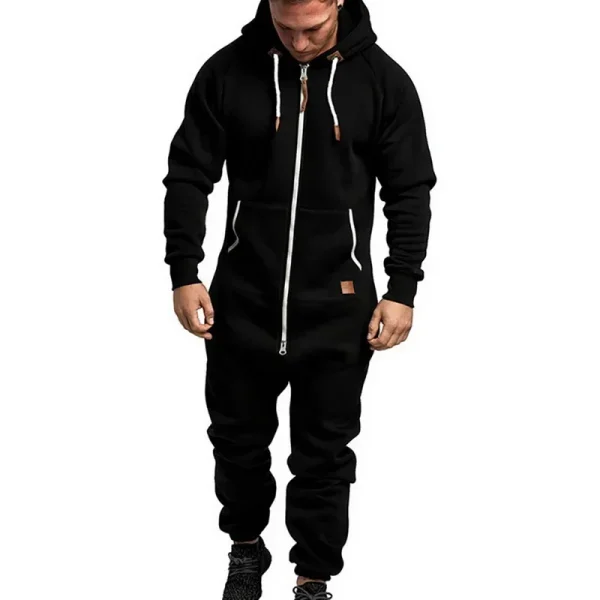 Kf Sc3b2753d47b843038d14655bfc3443a7s New Custom Design Jumpsuit Pajamas Long Sleeved Sports Pants Solid Color Splicing Casual Sweater Men S