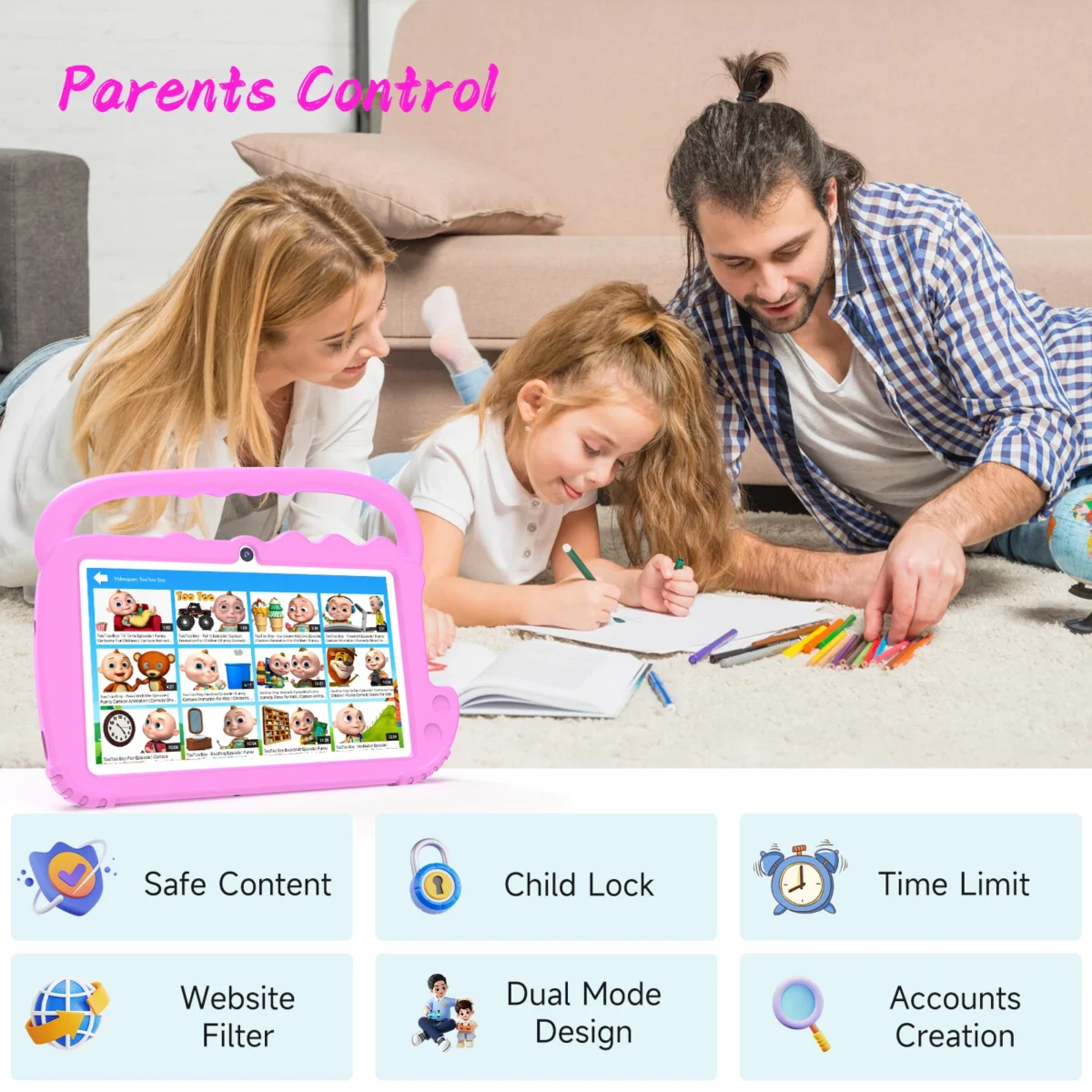 7inch Android 12.0  Ram:2GB Flash:32GB Battery 3000mAh  Educational  Kids Tablet PC high-definition IPS 1024 600 - Image 15