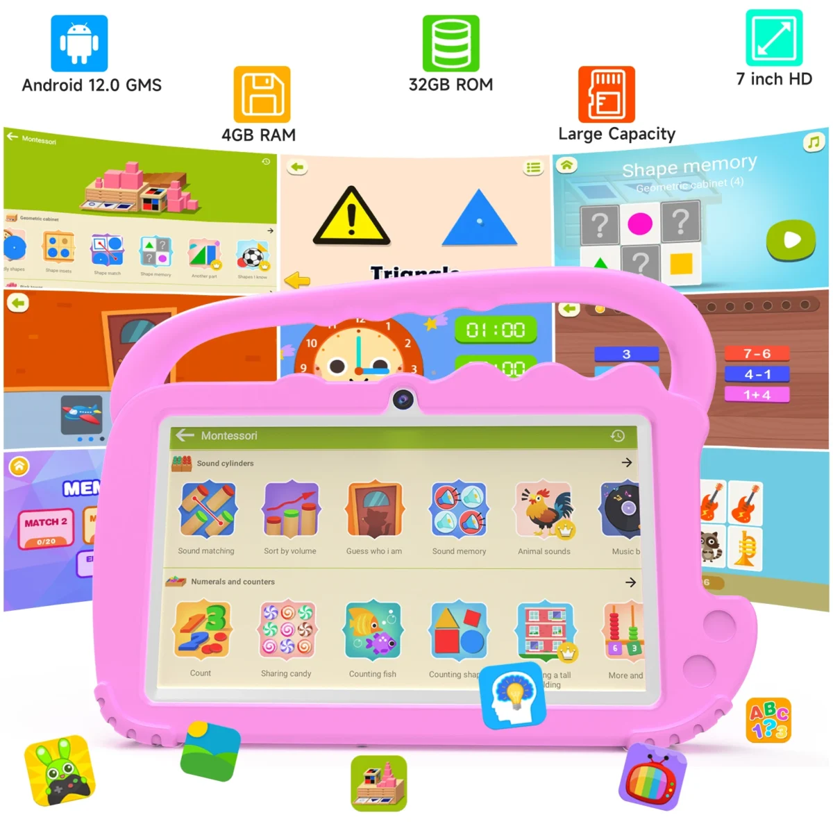 7inch Android 12.0  Ram:2GB Flash:32GB Battery 3000mAh  Educational  Kids Tablet PC high-definition IPS 1024 600 - Image 13