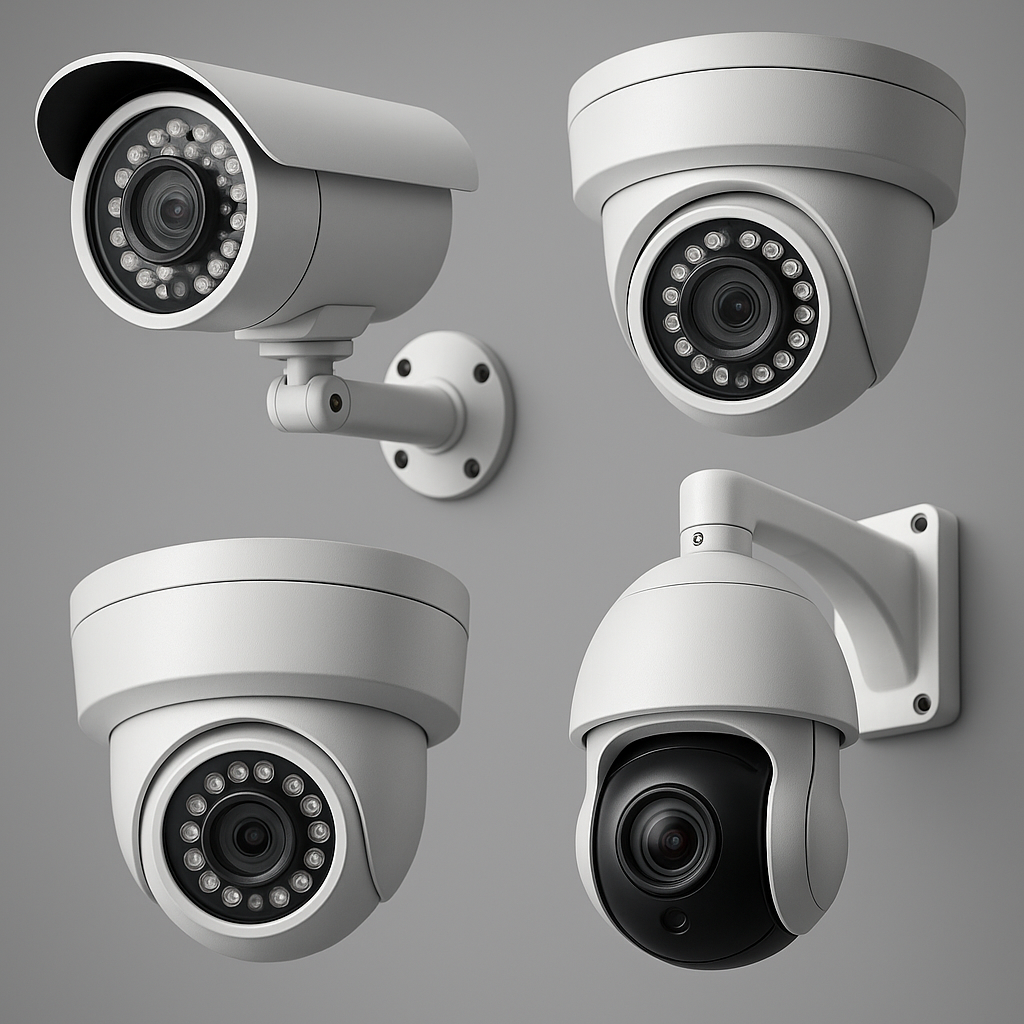 Image: A selection of modern CCTV cameras available for business installation