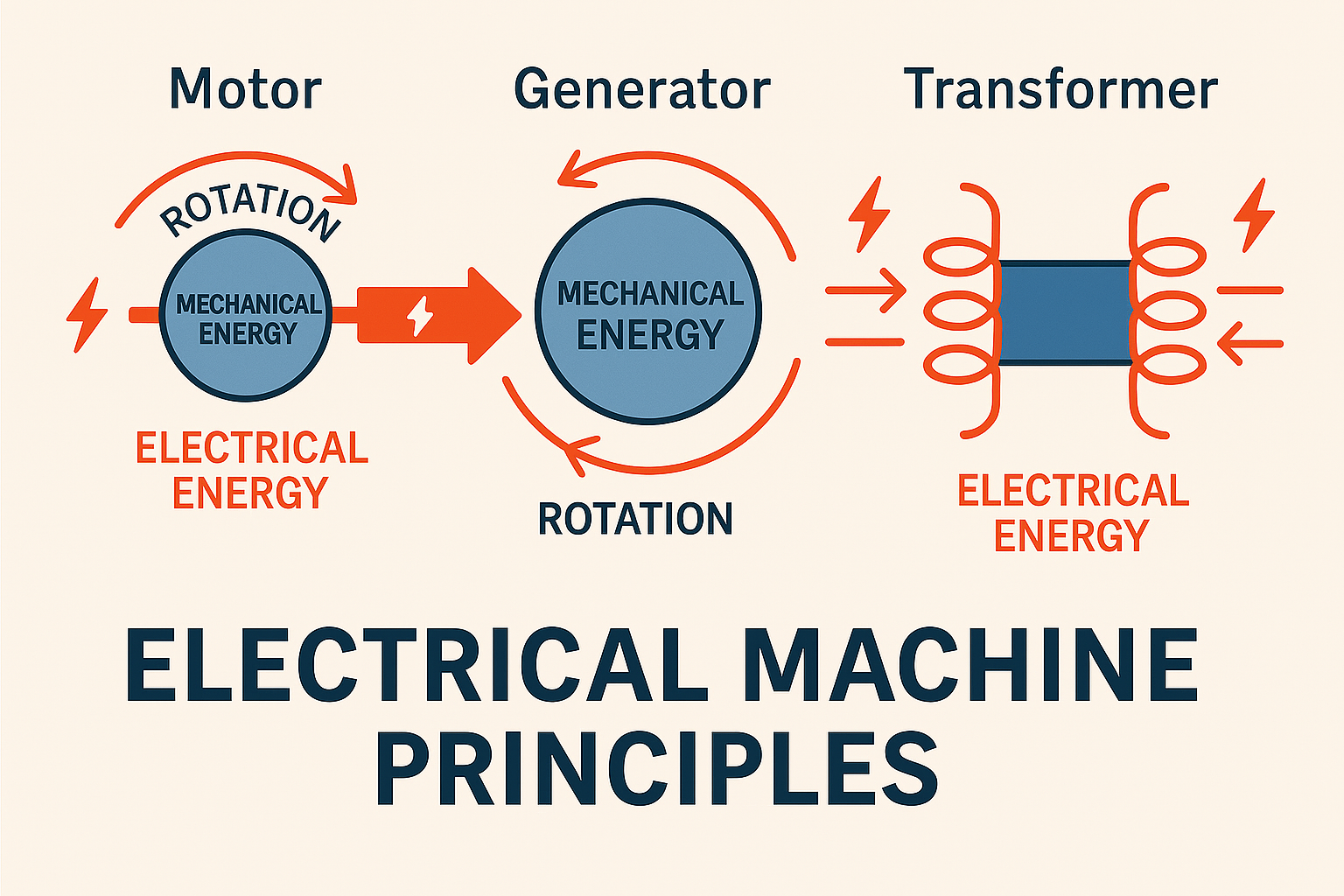 The Heart of Electromechanical Conversion: Electrical Machine Principles: Motors, Generators, Transformers