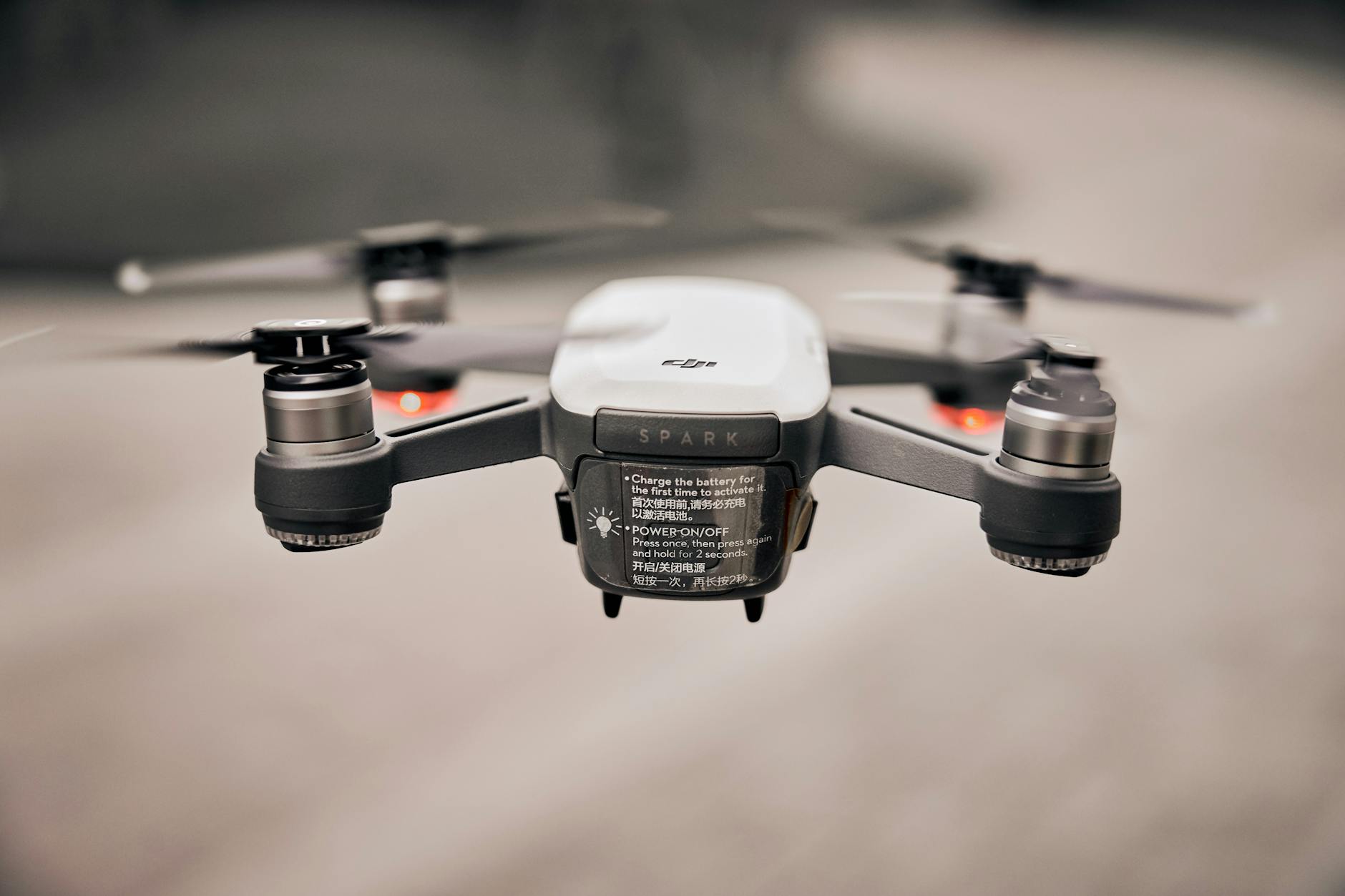 flying white drone tilt shift lens photography