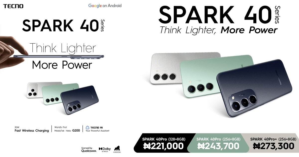 TECNO UNVEILS SPARK 40 SERIES: ULTRA-SLIM, ULTRA-STRONG BUILT FOR THE LONG RUN