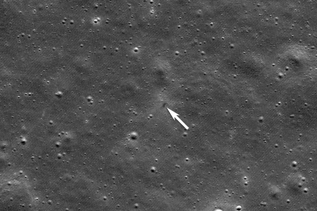 NASA spacecraft around the moon photographs the crash site of a Japanese company’s lunar lander