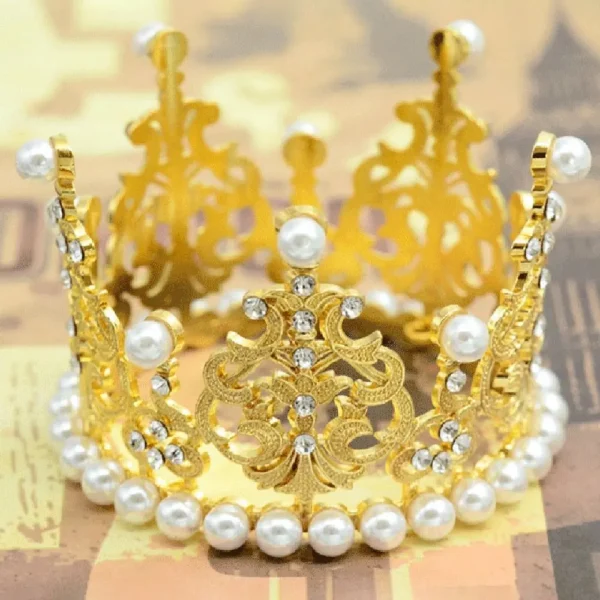 1pcs Princess Birthday Party Cake Topper Decorative Children Baby Crown Cake Decoration Elegant Gold Silver Color.jpg