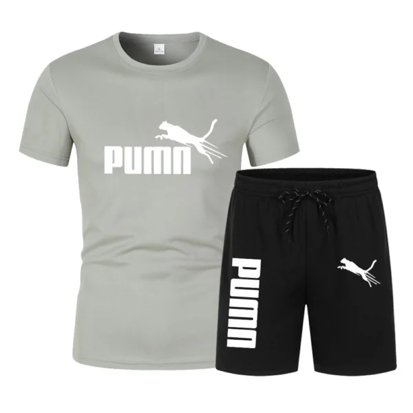 2024 New Summer Fashion Printed Men S Shorts Set Quick Drying Breathable Sports Short Sleeve T.jpg