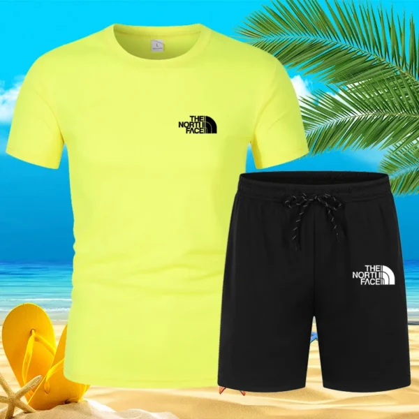 2024 New Summer Men S Set Hot Casual Fashion Sportswear Beach Printed Short Sleeved T Shirt.jpg