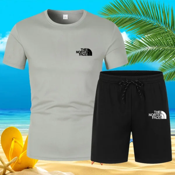2024 New Trendy Summer Men S Set Hot Casual Fashion Sportswear Beach Printed Short Sleeved T.jpg