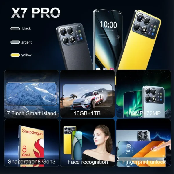 2024 New X7 Pro Mobile Phones 7 3 Hd Screen Smartphone 16g 1t 5g Dual Sim.jpg