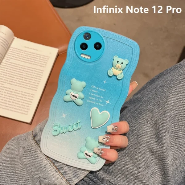 3d Wavy Gradient Sweet Bear Phone Case For Infinix Note 12 Turbo Infinix Note 12 Pro.jpg