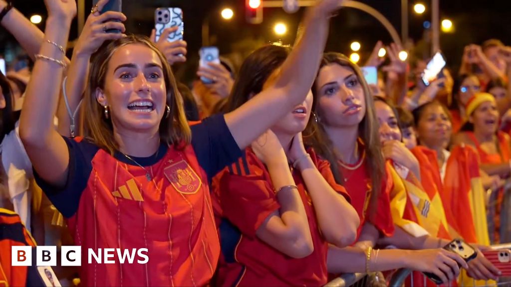 Moment fans in Madrid celebrate World Cup win