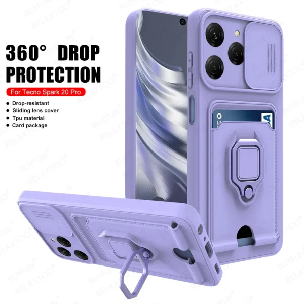 Anti Drop Soft Case For Tecno Spark 20 Pro Car Magnetic Ring Stand On Spark20 Pro.jpg