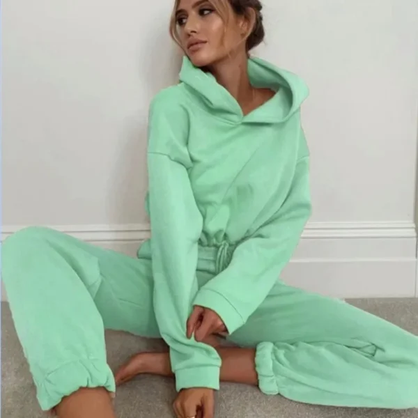Autumn Winter Fashionable Long Sleeve Casual Sportswear Two Piece Set Sweet Style Pant Sets.jpg