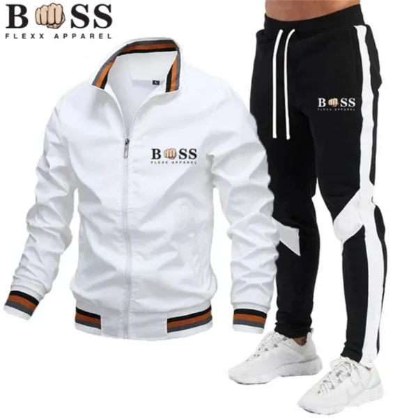 Bss Flexx Apparel 2024 Mens Tracksuits Men Sets Sweatshirt Sweatpants Tracksuit Zipper Stand Collar Sports Suit.jpg