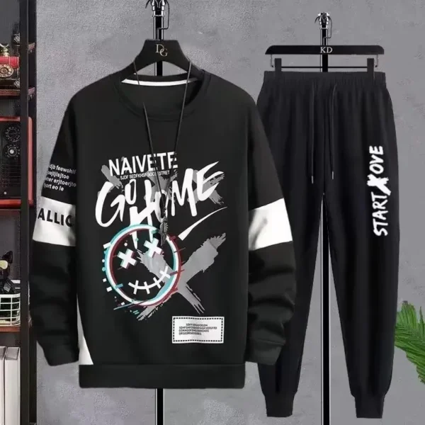 Casual Sports Suit Sweatshirt Men S Loose Fit 2 Piece Set Trendy Printed Spring Autumn Fashion.jpg