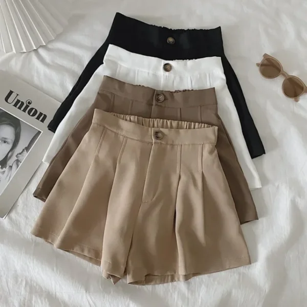 Casual White Women S Shorts 2024 New Summer Thin High Waisted Slimming A Line Wide Legged.jpg
