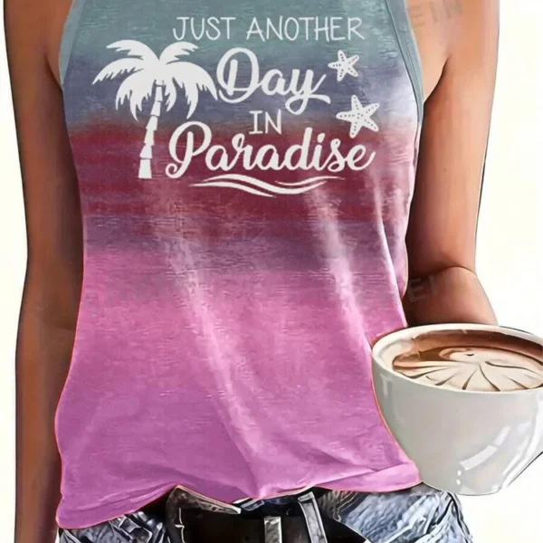 Gradual Color Print Women S Casual Tank Top Street Fashion Women S Crew Neck Tank Top.jpg