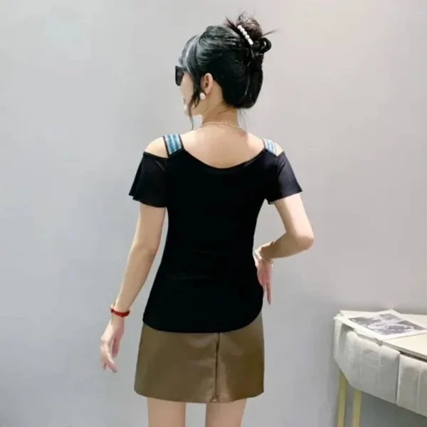 High End Custom Summer New Shiny Love Heart Diamonds T Shirts Sexy Off Shoulder Short Sleeve.jpg