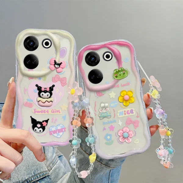 Kuromi Bear Phone Case For Tecno Camon 12 15 16 S 20 Pop 7 8 Spark.jpg