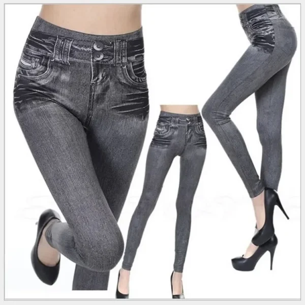 Leggings Women 2022 Fashion Faux Denim Jeans Leggings Sexy Long Pocket Printing Legging Summer Casual Pencil.jpg