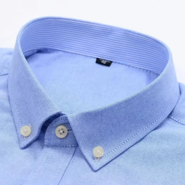 Men S 100 Cotton Shirt Long Sleeve Plaid Oxford Casual Solid Color Print Regular Fit Formal.jpg