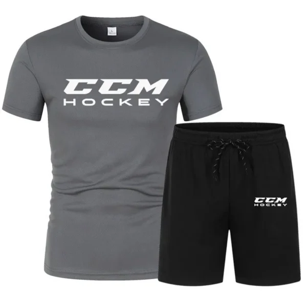 New Summer Tracksuit Men Ccm Hockey Short Sleeve T Shirt Shorts Set Sportswear Men S Casual.jpg