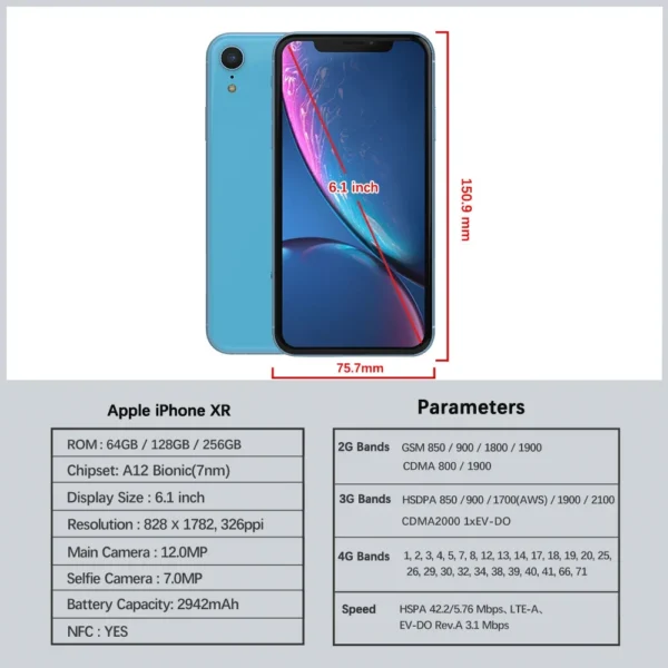 Original Apple Iphone Xr 4g Lte Mobile Phone Unlocked 6 1 Display 3gb Ram 64gb 128gb.jpg