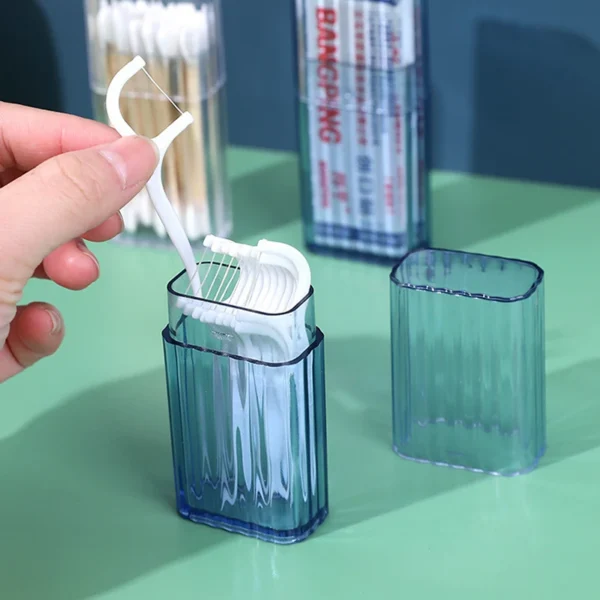 Portable Transparent Storage Box Travel Toothpick Cotton Swab Box Simple Small Object Band Aid Classification Finishing.jpg