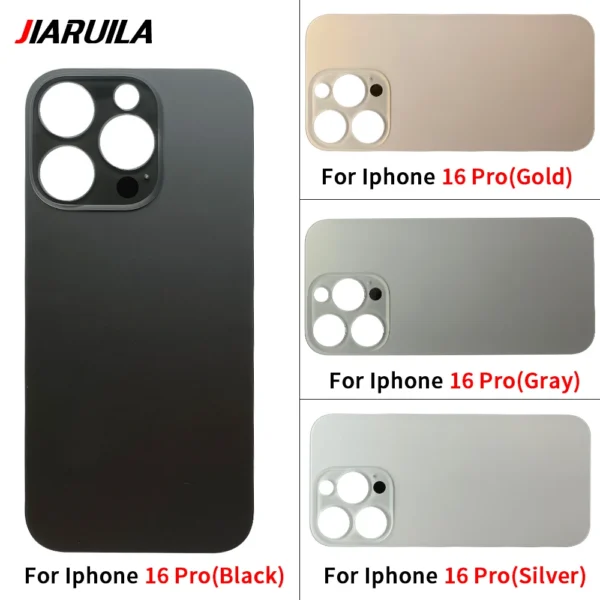 10pcs/lot new battery back cover glass rear door replacement housing for iphone 16 pro / for iphone 16 pro max