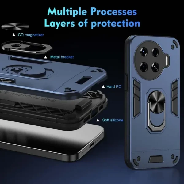 Solid Color 360 Warrior Stand Phone Case For Tecno Spark 20 Pro Plus Camon 20 Pro.jpg