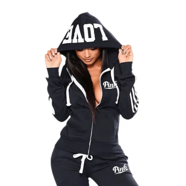 Spring Autumn New Womens Sweatshirt Set 2023 Hot Sale Fashion Zip 2 Pieces Suit High Quality.jpg