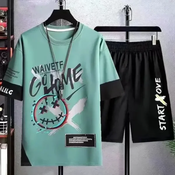 Summer Men S Short Sleeve 2 Piece Set Korean Style Casual New Graffiti Unique Fashion Street.jpg