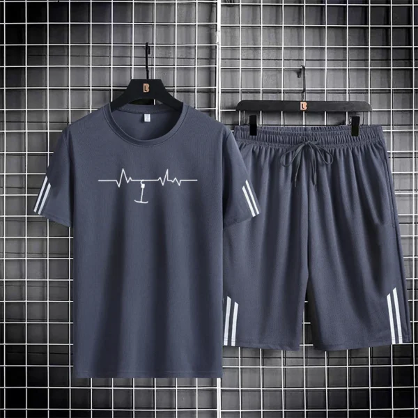 Summer Minimalist And Fashionable Sports Set For Men S Quick Drying And Breathable Short Sleeved T.jpg