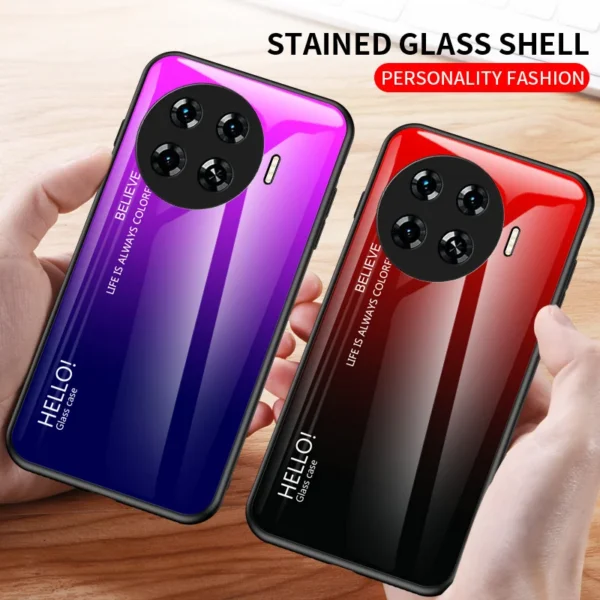 Tecno Spark 20 Pro Plus Kj7 Case Gradient Tempered Glass Hard Back Cover Case Silicone Bumper.jpg