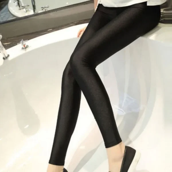 Women Fashion Casual Skinny Pants Shiny Leather Front And Back V Waist Leggings Leather Trousers Leggings.jpg